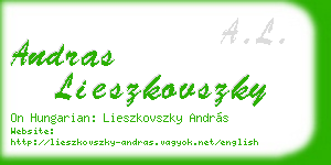 andras lieszkovszky business card